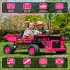 12V Ride on Toys for Big Kids, 20 2 Seat Ride on Dump Truck, Construction Vehicles and Electric Dump Bed/Shovel, with Remote Control and Music, Key Start for Safety, Rose view 4