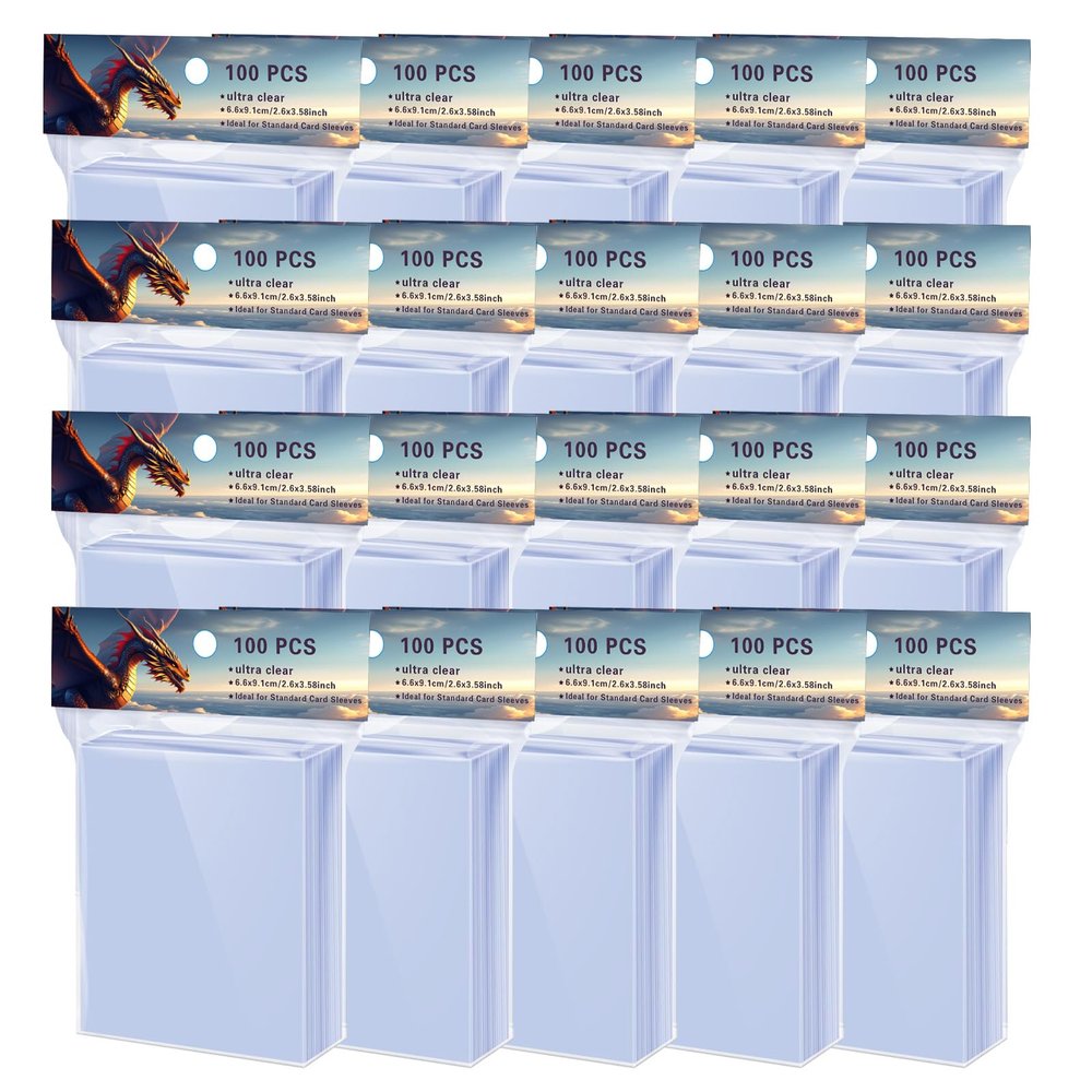 2000 Counts Soft Clear Perfect Fit Card Sleeves for Trading Cards, Exact Fit Protector for TCG, Sports (Basketball, Baseball, Football) and Collectible Cards,Plastic Penny Sleeves (2000)