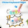 2 Pcs Keyboard Fidget Toy for Adult, Cute Cat Clicker Keyboard Fidget Keychain with LED Lights, Colorful 4-in-1 Loud Stress Relief Fidget Keyboard for Anxiety Decompression (Yellow) view 3