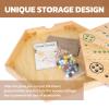 20 inch Wahoo Board Game,2 in 1 Marble Board Game with Storage Function,Wooden Fast Track Game Suitable for 4 or 6 Players,with 36 Glass Marbles,8 Dice,Storage Bag and Instruction Manual view 4