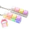 2 Pcs Keyboard Fidget Toy for Adult, Cute Cat Clicker Keyboard Fidget Keychain with LED Lights and No Light, Colorful 4-in-1 Loud Stress Relief Fidget Keyboard for Anxiety Decompression (Pink) view 1