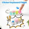 2 Pcs Keyboard Fidget Toy for Adult, Cute Cat Clicker Keyboard Fidget Keychain with LED Lights and No Light, Colorful 4-in-1 Loud Stress Relief Fidget Keyboard for Anxiety Decompression (Pink) view 3