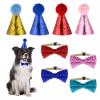 4 Set Stuffed Animal Party Hats with Bow Ties, Sequins Mini Birthday Hat for Stuffed Animals, Small Pet Hats for Cats, Dogs, Puppies, Kittens view 1