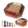 3 or 4 Player Wooden Chess Board Game Set, Chess Game,IQ Game, A Chessboard with Marked Chess Pieces' Positions, A Gift for Chess Enthusiasts view 1
