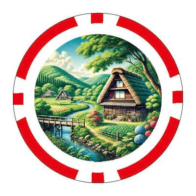Golf it!(! ) Light Poker Chip Japanese Landscape Satoyama X-842 (100)
