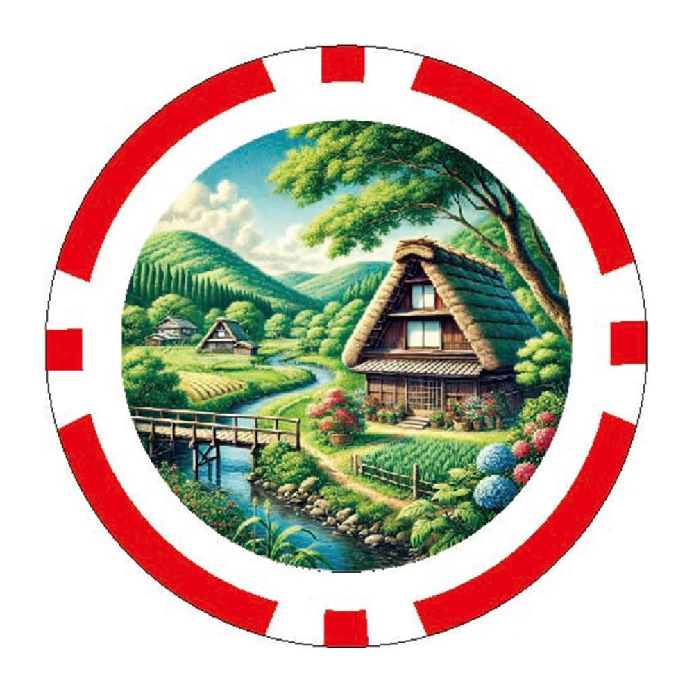 Golf it!(! ) Light Poker Chip Japanese Landscape Satoyama X-842 (100)