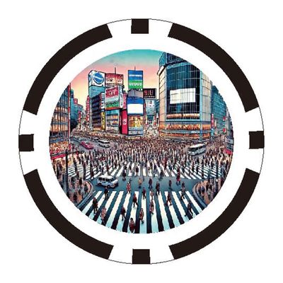 Golf it!(! ) Light Poker Chip Japanese Scenery Shibuya X-842 (070)