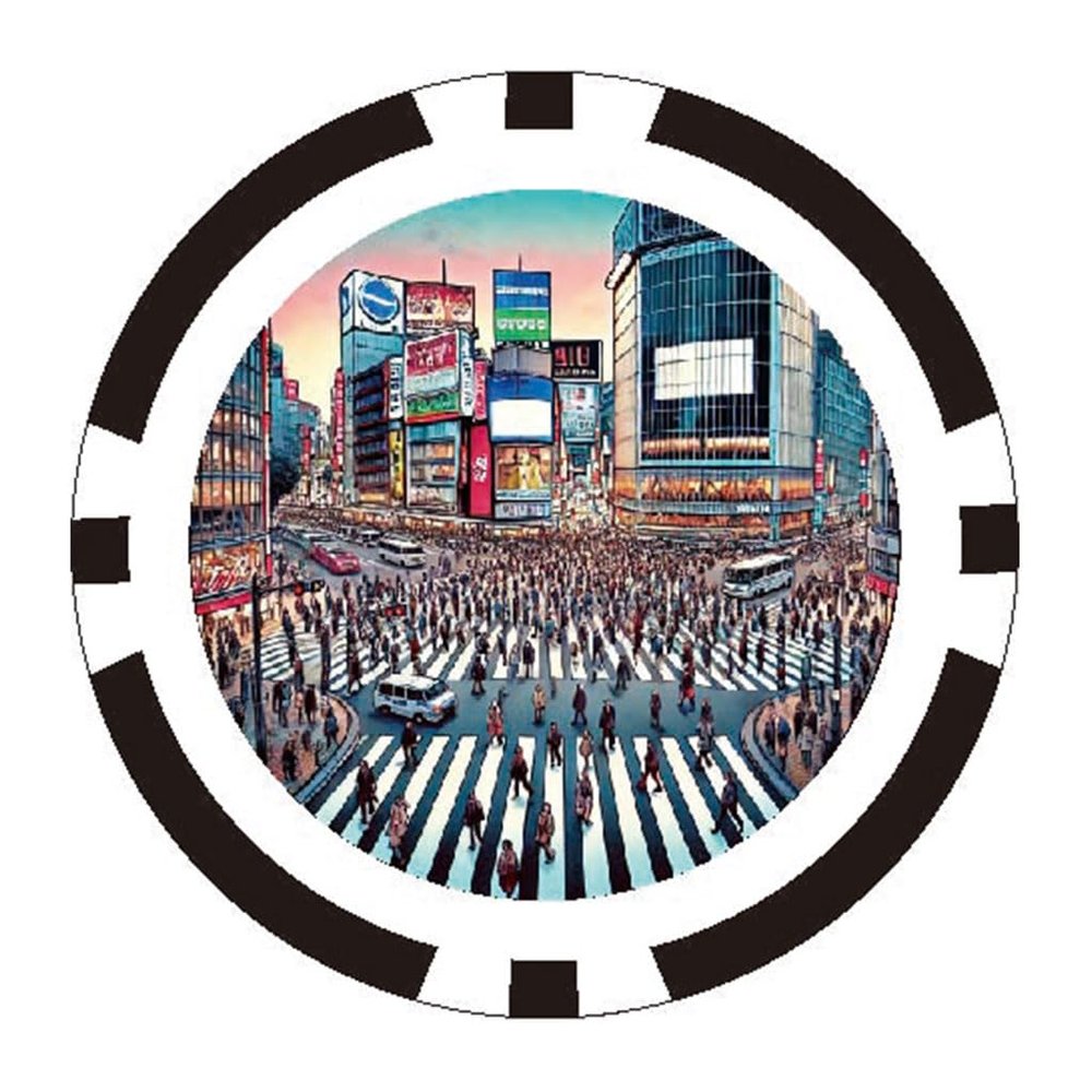 Golf it!(! ) Light Poker Chip Japanese Scenery Shibuya X-842 (070)