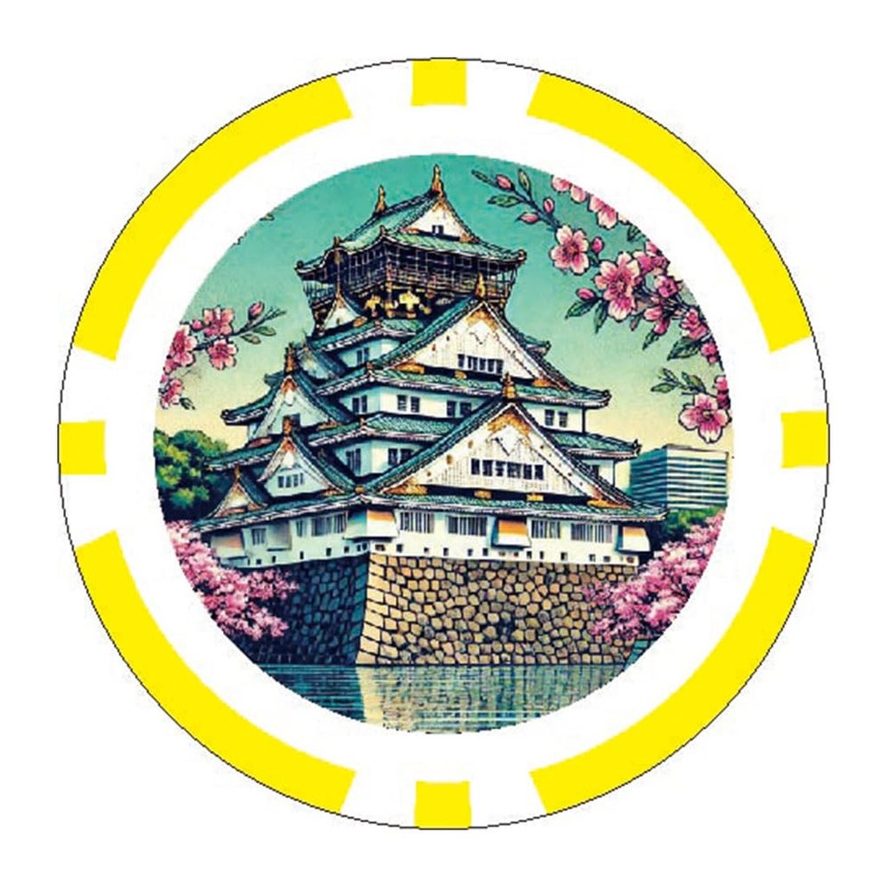 Golf it!(! ) LITE Poker Chip Japanese Landscape Castle Tower X-842 (020)