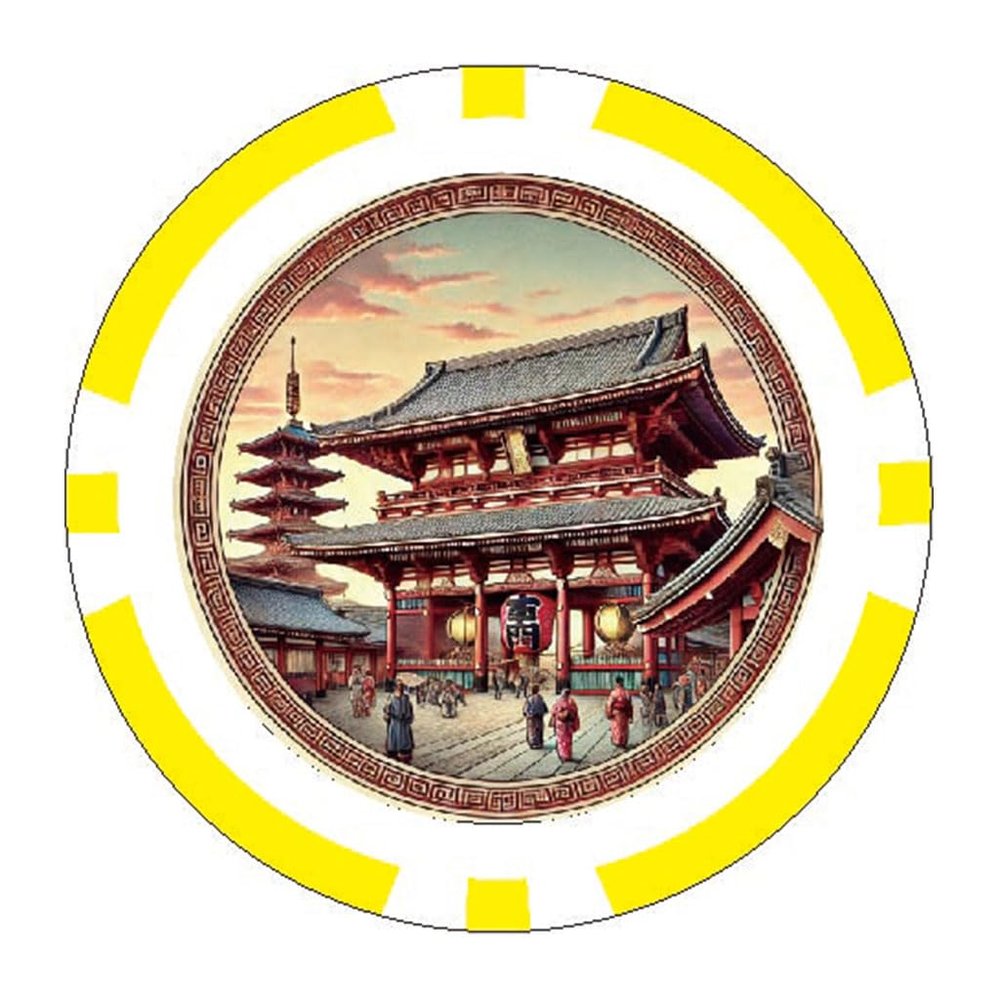 Golf it!(! ) Light X-842 (080) Poker Chip Japanese Landscape Asakusa