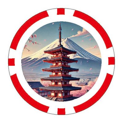 Golf it!(! ) LITE Poker Chip Japanese Landscape Fuji and Five Storied Pagoda X-842 (010)