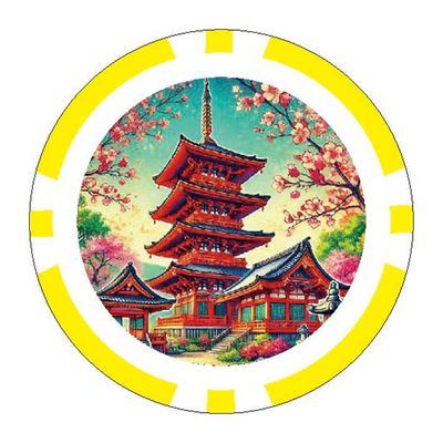 Golf it!(! ) Light X-842 (040) Poker Chip Japanese Landscape Five Storied Pagoda