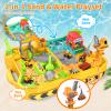 RISUNTOY Construction Sand Kit with Foldable Sandbox Case - 1.1lbs Sensory Play Sand, 4 Alloy Trucks & Molds - Mess-Free Travel Beach Toys for Toddlers 3-5, Portable Dry-Wet Separation Design view 2