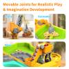 RISUNTOY Construction Sand Kit with Foldable Sandbox Case - 1.1lbs Sensory Play Sand, 4 Alloy Trucks & Molds - Mess-Free Travel Beach Toys for Toddlers 3-5, Portable Dry-Wet Separation Design view 3