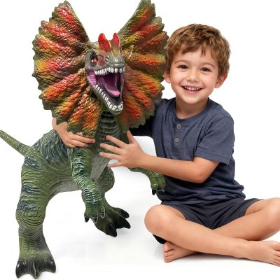 YONGJULE Large Dinosaur Toys- 29" Dilophosaurus Soft Dinosaur Toys for Kids 3-5, Big Inflatable Dino for Boys Girls, Toddler Party Favors Birthday Gifts
