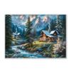1000-piece Cabin in The Woods Under The Snowy Mountains Adult Wooden Puzzle, Intellectual Challenge, Stress-Relieving Puzzle, Relaxing Family Activity, Decoration, Size: 29.5 x 19.7 in view 1