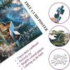 1000-piece Cabin in The Woods Under The Snowy Mountains Adult Wooden Puzzle, Intellectual Challenge, Stress-Relieving Puzzle, Relaxing Family Activity, Decoration, Size: 29.5 x 19.7 in view 3