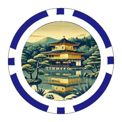 Golf it!(! ) LITE Poker Chip Japanese Landscape Kinkakuji X-842 (110)