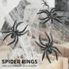 KOMIDK 100 Pieces Spider Rings Halloween Plastic Spider Ring Halloween Party Cup Cake Decor ToppersFavors view 3