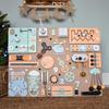 Interactive Busy Board for Toddlers  19.6x23.6 in Montessori Fine Motor Skills Activity Board  Educational Sensory Toy with or without Stand  Handmade Wooden Toddler Toy (With a wall mount kit) view 4