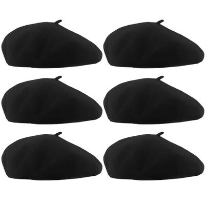 6 Pack Kids Beret Hat French Berets Paris Hats for Girls Romantic French Themed Fancy Dress Party Supplies (Color Set 1)