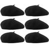 6 Pack Kids Beret Hat French Berets Paris Hats for Girls Romantic French Themed Fancy Dress Party Supplies (Color Set 1) view 1
