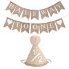 6 Months Beige Half Birthday Decorations With Half Way To One Banner And 1/2 Bir-thday Hat For Six Months Ha-Lf Year BD Decor-ations Boy Girls view 2