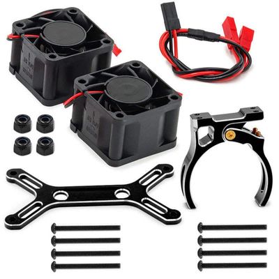 BritBolt Dual Cooling Fan 4985 1717 Motor Heat Sink Compatible with 1 5 Scale RC Cars 6S 8S Upgrade Parts Compatible with Outcast Style Models(Blue)