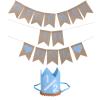 6 Months Blue Half Birthday Decorations, Birthday Decorations With 1/2 Boy Hat And Pre-strung Half Way To One Banner For 1/2 Birth-day Boy Decor view 1