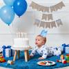 6 Months Blue Half Birthday Decorations, Birthday Decorations With 1/2 Boy Hat And Pre-strung Half Way To One Banner For 1/2 Birth-day Boy Decor view 4
