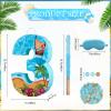 Blue Sea Number 3 Pinata, 16 Inch Hawaii Beach Theme Piata for 3rd Birthday Party Decorations with Stick, Blindfold and Confetti (Blue Sea 3 Pinata) view 2