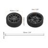 MECCANIXITY 10pcs Toy Car Tires 32mm OD, 10.5mm Thick, RC Model Car Wheels with 2mm OD x 100mm Long Shaft Round Rod Axles for DIY RC Car Truck Boat Helicopter Model, Silver Grey view 2