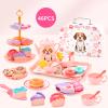 Lajeje Dog Toys for Kids  Plastic Tea Party Set for Toddlers & Little Girls Ages 3-8, Puppy-Themed Pretend Play Kitchen Toy with Teapot, Cups, Saucers, Desserts & Tray | Birthday Gift Idea view 4