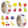 1000Pcs Fruit Stickers for Kids, 2 Rolls Colorful Food Sticker for Scrapbooking, Self-Adhesive Fruit Stickers, Cute Banana Watermelon Strawberry Apple Decals for Classroom Rewards and DIY Crafts view 1