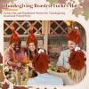 Jamntower 4 Pcs Thanksgiving Turkey Hats with Legs & Roasted Turkey Cap Plush Funny Hat Friendsgiving Woman Man(Dark Color) view 4