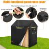 KONWLANG Playhouse cover, Outdoor wooden kids playhouse covers, 43"L x 47"W x 55"H, 640D heavy-duty Oxford cloth wooden kids playhouse covers, waterproof, dustproof, side zipper(black) view 4