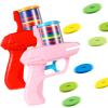 Sumind 2 Pcs Foam Disc Shooter Disc Launcher Zip Shot Shooter Blasters for Birthday Gifts Family Gatherings Games Outside Yard Activities (Red,Pink) view 1