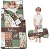 Personalized Western Cowboy Nap Mat Set for Boys Custom Name Toddler Sleeping Bag with Pillow & Blanket Kids Sleep Mat for Preschool, Daycare, Kindergarten view 1