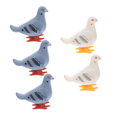 LALADEFIEE 5Pcs Wind-Up Pigeon Toys Set for Kids Small Clockwork Pigeons for Home Decoration and Fun Play for Parties and Photography Props Random Color