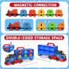 AuroTops Toys for 3 4 5 6 Year Old Boys for Kids Girl Boy Toys,2-in-1 Toddler Toy Trucks Christmas Train Set with Light & Sounds Include 1 Transport Toy Trucks,6 Magnetic Trains view 4