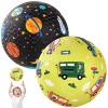 PlayZap 2 Pack Playground Balls for Kids, Planet & Vehicle Cars Kickballs for Toddlers 3-8, 8.5 in Rubber Balls with Pump, Indoor & Outdoor Dodgeball Toys for Boys & Girls Gifts view 1