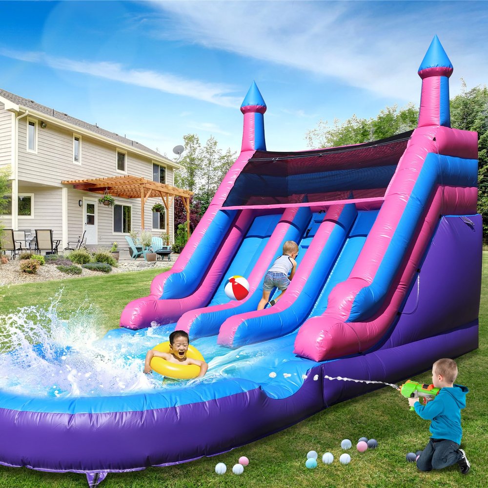 21FT Inflatable Water Slides for Adults Kids with Giant Pool Drainage(Without Blower),Commercial Grade 100% PVC Inflatable Adult Water Slide for Backyard Party Outdoor Indoor Rental 21x11x13.5ft