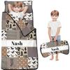 Personalized Western Cowboy Nap Mat Set for Boys Custom Name Toddler Sleeping Bag with Pillow & Blanket Kids Sleep Mat for Preschool, Daycare, Kindergarten view 1