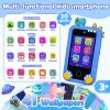Jusvenmt Kids Phone for Boys, Dinosaur Toy Phone Christmas Birthday Gifts for Boy Ages 3-10, Toddler Learning Phones with Touchscreen, 44 Game, Dual Camera, Music Player, 32GB Card & Dino Bag (Blue) view 2