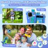 Jusvenmt Kids Phone for Boys, Dinosaur Toy Phone Christmas Birthday Gifts for Boy Ages 3-10, Toddler Learning Phones with Touchscreen, 44 Game, Dual Camera, Music Player, 32GB Card & Dino Bag (Blue) view 3