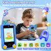 Jusvenmt Kids Phone for Boys, Dinosaur Toy Phone Christmas Birthday Gifts for Boy Ages 3-10, Toddler Learning Phones with Touchscreen, 44 Game, Dual Camera, Music Player, 32GB Card & Dino Bag (Blue) view 4