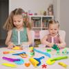 28Pcs Dough and Clay Play Tools Kit for Kids, Modeling Clay Accessories with Animal Cutters, Rolling Pins, Safety Scissors, Dough Extruder & Rollers view 2
