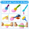 28Pcs Dough and Clay Play Tools Kit for Kids, Modeling Clay Accessories with Animal Cutters, Rolling Pins, Safety Scissors, Dough Extruder & Rollers view 3