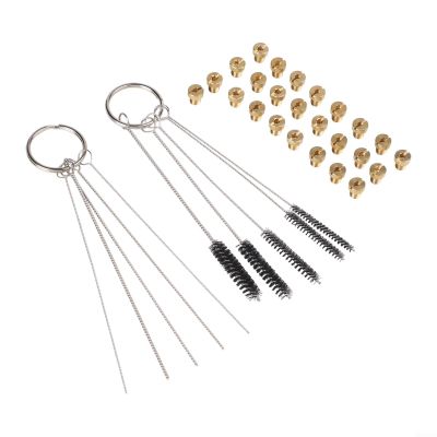 25 M6 Main Nozzles for Carburettor with Cleaning Brush For Scooter and Motorcycle Compatible
