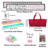 American Mahjong Tile Set  166 White Tiles, 4 All-in-One Color Racks with Pushers, 3 Dice, Portable Red Carrying Bag  Complete Mahjong Game Set view 2